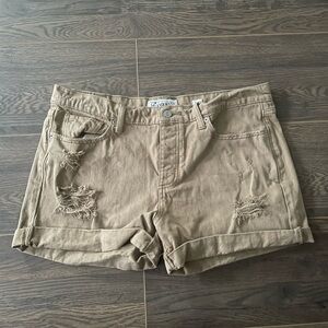 Lucky Brand The Boyfriend Short Jean Shorts Distressed Cuffed Hem